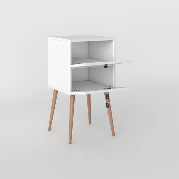 Kenzlife komodin kilitli sakura byz 74*39*39 komidin ahşap ayaklı kitaplık ayakkabılık kapaklı arkalıklı - Resim 3