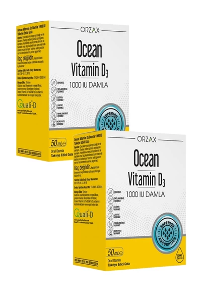 Ocean Vitamin D3 1000 IU Damla 50 ml x 2 Adet