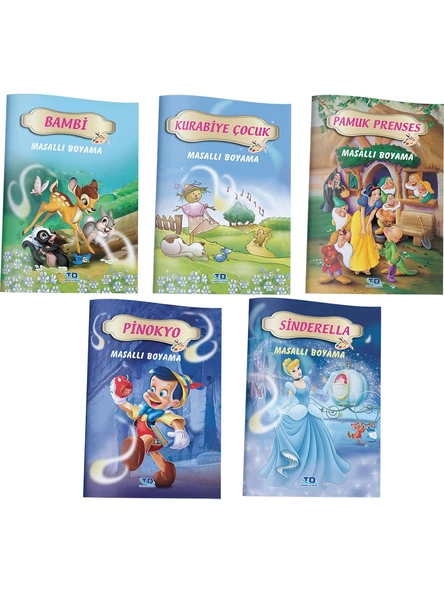 Tandem Yayınları Pamuk Prenses Masallı Boyama Kitabı (5 Kitap)