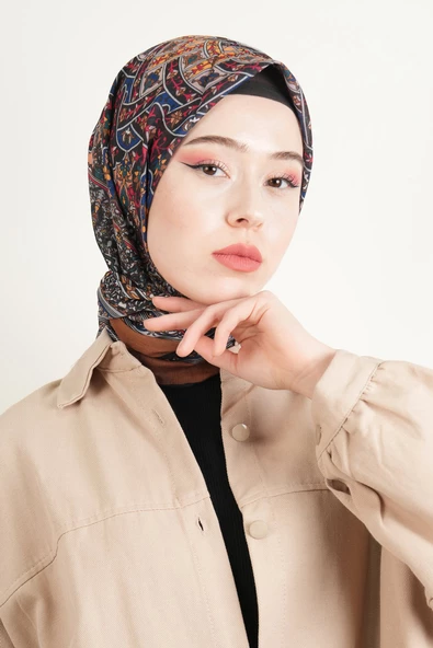 Etnik Desen Soft Eşarp - Safran - 2
