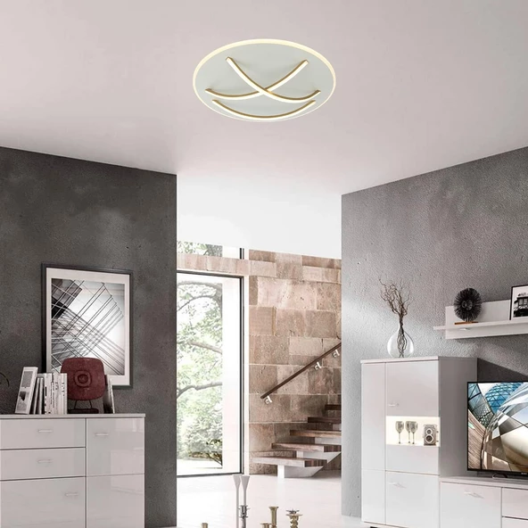 LUCEA 80643-01-C03-WT CENTRA 3'LÜ BEYAZ/ALTIN LEDLI PLAFONYER 3000K 45W - 2
