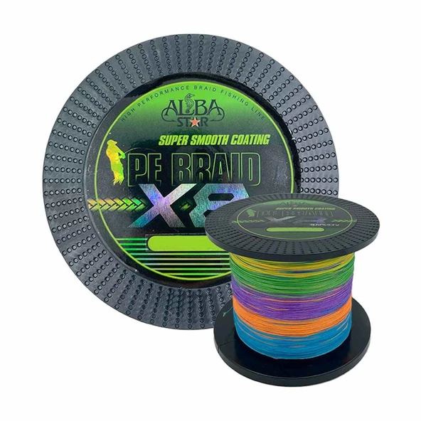 Albastar Carrier 8x 0.31 mm 600m 8 Örgü İp Misina Multicolor 28.7 kg Çeker