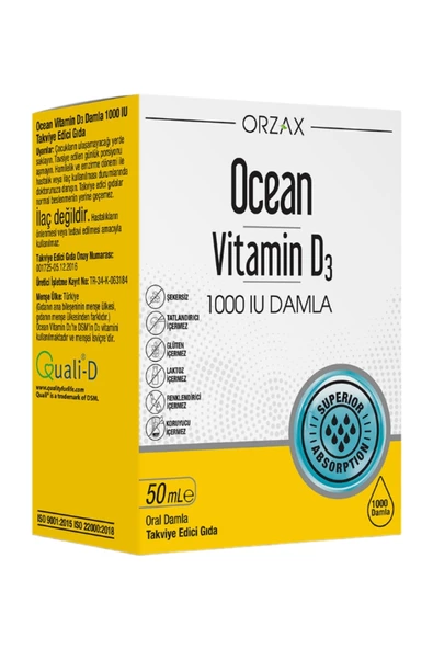 Ocean Vitamin D3 1000 IU Damla 50 ml x 3 Adet - Resim 4
