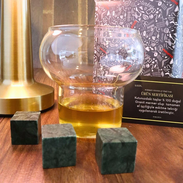 Perlotus 280 cc Aura Viski Tadım Bardağı Viski Taşı Hediyeli - 4