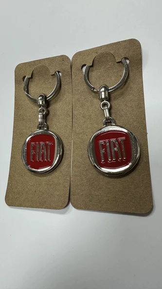 Fiat Kırmızı Logolu Metal Otomobil Anahtarlığı 2 ADET KEMER SUSTURUCU 1 ADET