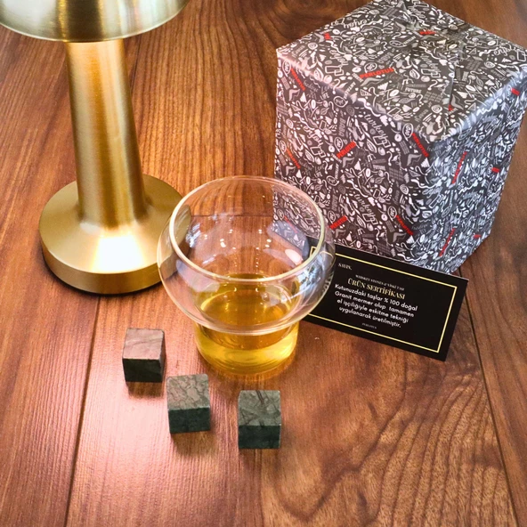 Perlotus 280 cc Aura Viski Tadım Bardağı Viski Taşı Hediyeli - 5