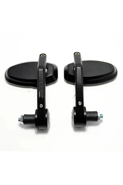 Motosiklet Gidon Aynası Oval - Gri (gümüş) Renk Topuz -Arasmto - Resim 3