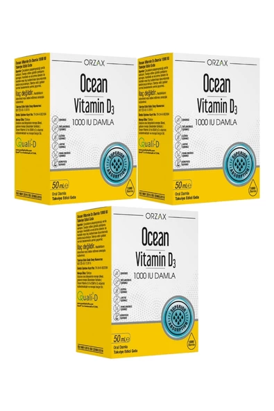 Ocean Vitamin D3 1000 IU Damla 50 ml x 3 Adet - Resim 3