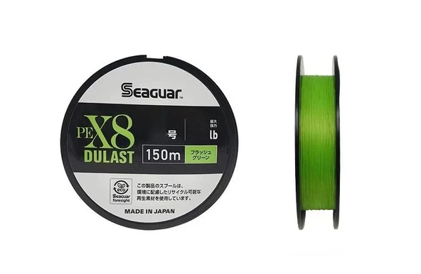 Seaguar Dulast 1.0 PE 150m Flash Green 8 Örgü İp Misina 0.165 mm 20lb Çeker - 3