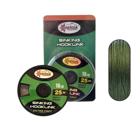 Captain Sinking Hook Link 20lbs 25m Yeşil 8 Örgü Assist İpi
