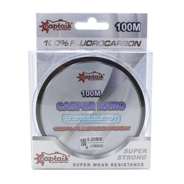 Captain Casper Nano 0.45 mm 100m %100 Fluoro Carbon Misina 12.64kg Çeker