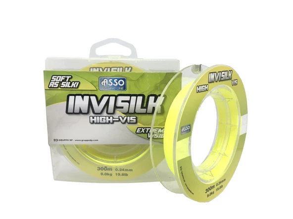 Asso Invisilk Surf Casting 0.30 mm 300m Sarı Monofilament Misina 11.9kg Çeker