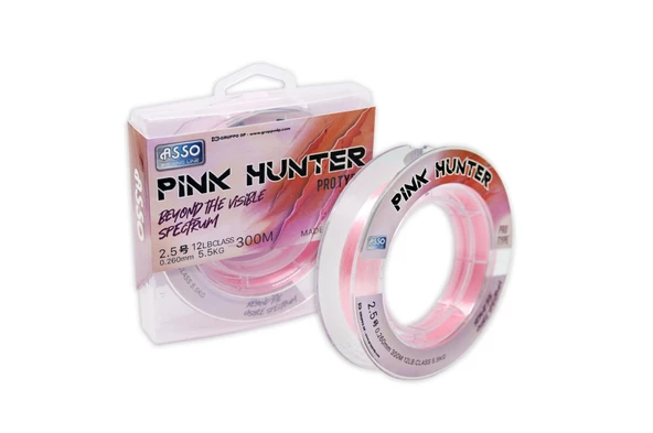 Asso Pink Hunter 0.260 mm 300m 300mt Pink Fluorocarbon Kaplı Misina 5.5kg Çeker