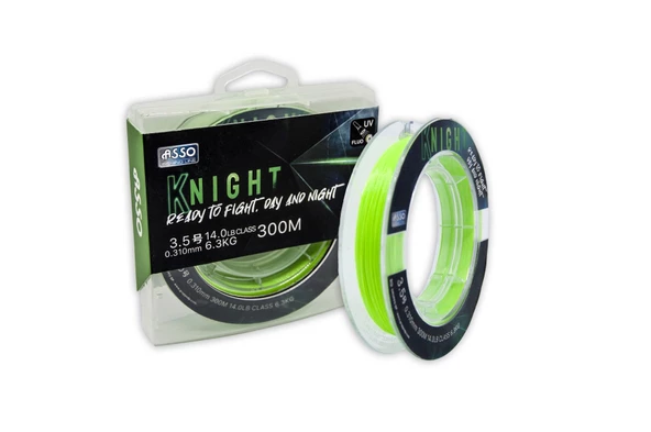 Asso Knight 0.310 mm 300m UV Fluo Fluorocarbon Kaplı Misina 6.4kg Çeker