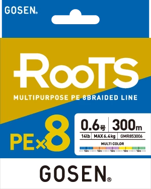 Gosen X8 Roots 1.5 PE 300m Multicolor 8 Örgü İp Misina 0.205 mm 14kg Çeker