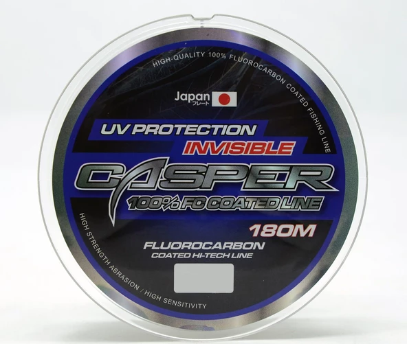 Captain Casper İnvisible 0.30 mm 180m Fluoro Carbon Kaplı Misina 15.44kg Çeker - 2