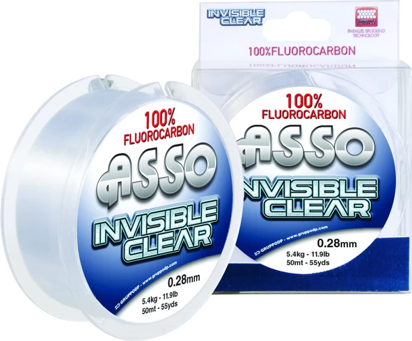 Asso Invisible Clear 0.28 mm 50m %100 Fluorocarbon Misina 5.4kg Çeker