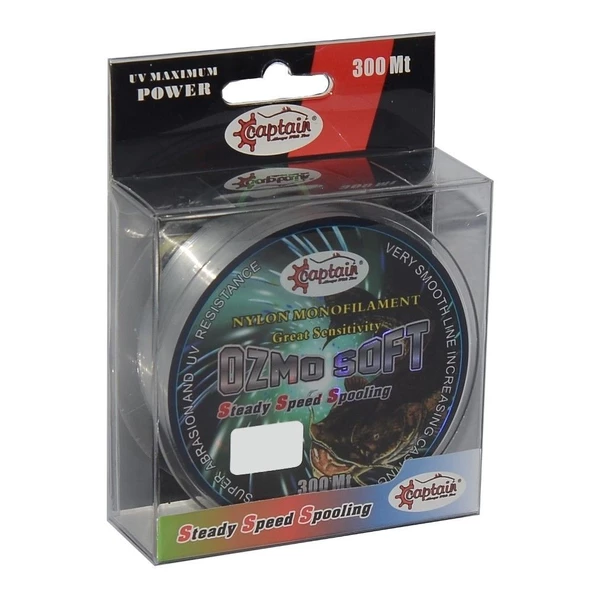 Captain Ozmo Soft 0.33 mm 300m Beyaz Monofilament Misina 14.10kg Çeker