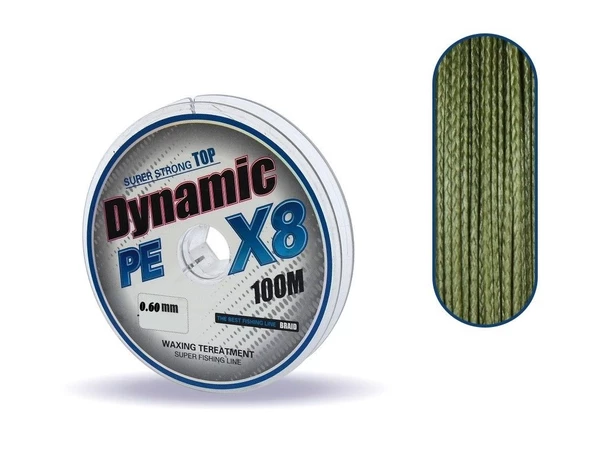 Captain Dynamic Soft PE 0.30 mm 100m Yeşil 8 Örgü İp Misina 29.48kg Çeker