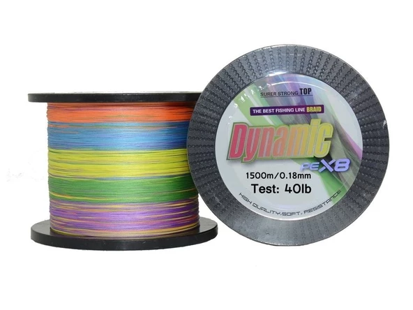 Captain Dynamic PE 0.16 mm 1500m Multicolor 8 Örgü İpi Misina 17.69kg Çeker