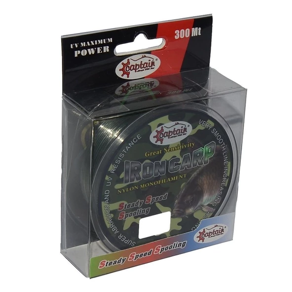 Captain İron Carp 0.28 mm 300m Kamuflaj Monofilament Misina 10.50kg Çeker