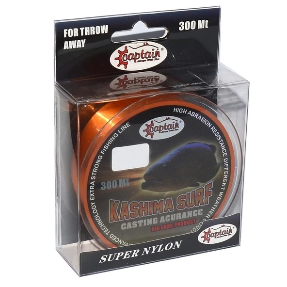 Captain Kashima Surf 0.37 mm 300m Turuncu Monofilament Misina 15.60kg Çeker