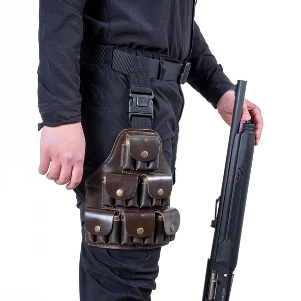 Deri Bacak Fişekliği - Savage - Kahve - 18'li - Resim 11