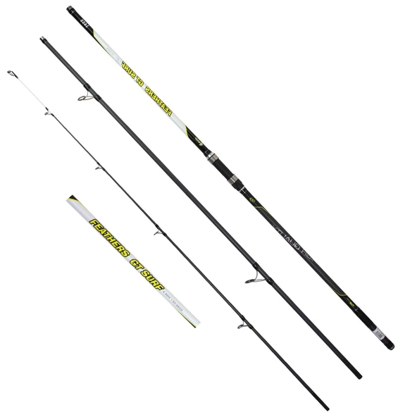 Captain Feathers GT 420 cm 130-260g Atarlı Karbon 3 Parça Surf Kamış