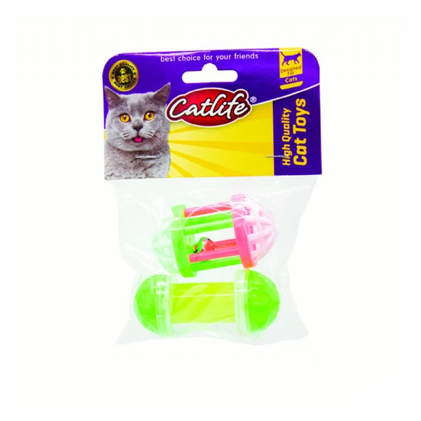 202471 Catlife Plastik Zilli Top Kedi Oyuncağı 2li