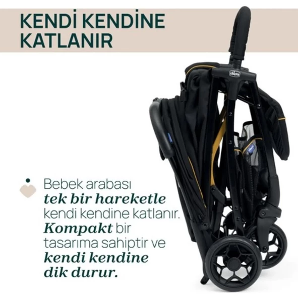 Chicco Glee Bebek Arabası - Uneven Siyah - Resim 5