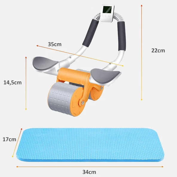 Valkyrie Karın Kası Göbek Eritici Abdominal Ab Roller Telefon Tutuculu Sayaçlı Turuncu - 4