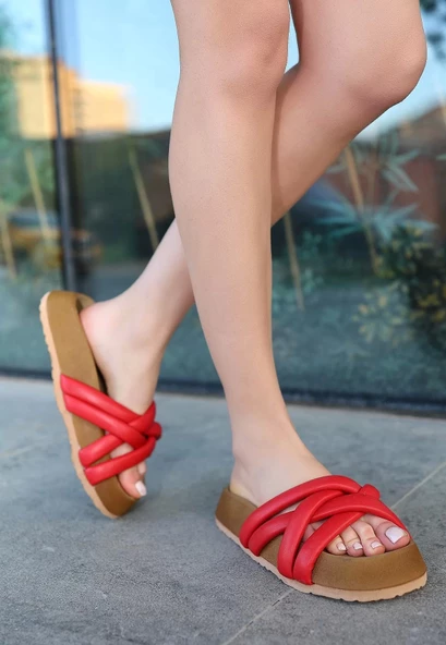 Tenda Kırmızı Cilt Terlik - Resim 2