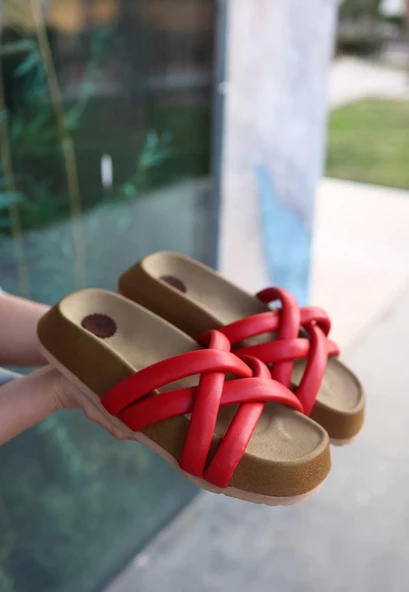 Tenda Kırmızı Cilt Terlik - Resim 3