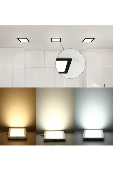 18w Siyah Kasa Siva Altı Kare Led Panel- sıva altı kare led spot- Yüksek Verim,enerji Tasarrufu ve uzun ömür - 4