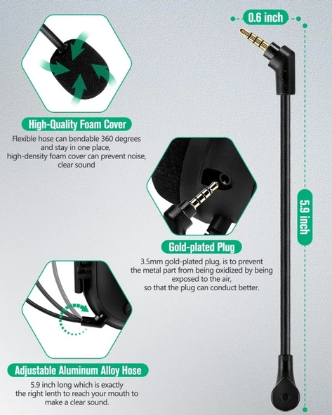 Schulzz Kingston HyperX Cloud Flight ve Flight S Uyumlu Mikrofon - 4