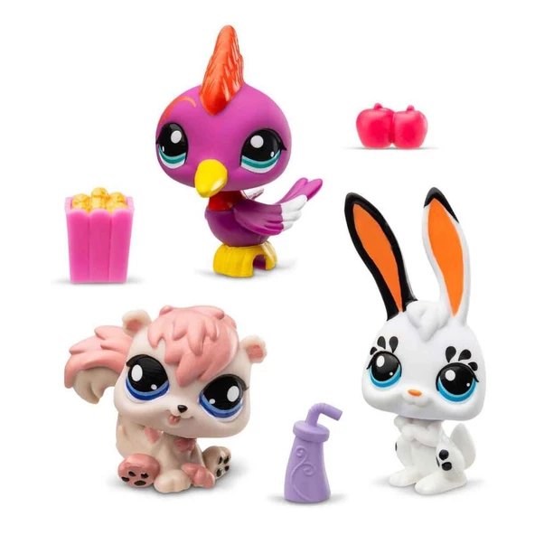 Littlest Pet Shop Minişler 3’lü Figür Seti S2 Tavşan-Ağaçkakan-Sincap 00598