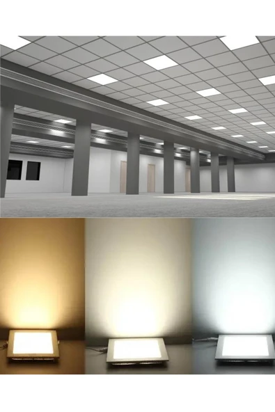 Yüksek Verimli 12W Kare Sıva Altı Led Panel MX-1032-sıva altı kare spot led - 1080 Lümen 15.000 Saat 4000K Ilık Beyaz - 4