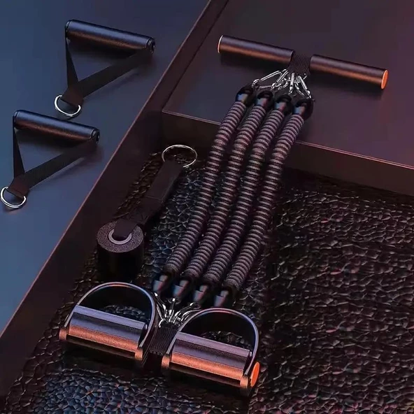 Valkyrie Çok Fonksiyonlu 10 Parça El Ayak Göğüs Kapı Yayı Egzersiz Fitness Spor Seti - 7