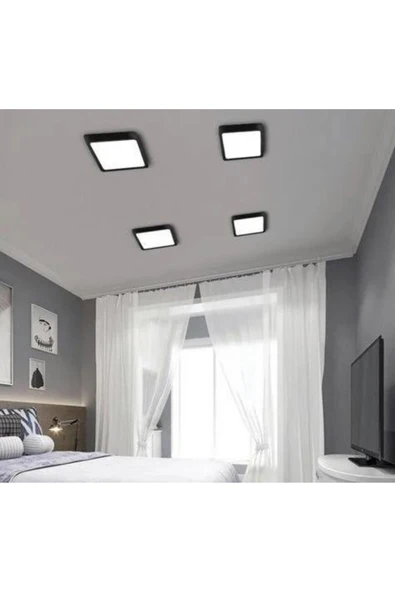 6W Sıva Üstü Kare Led Panel SİYAH Kasa- sıva üstü led armatür- Enerji Tasarruflu, uzun ömür - 4