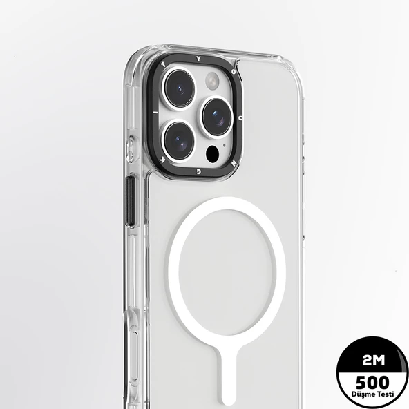 Apple iPhone 16 Pro Kılıf M-safe Şarj Özellikli YoungKit Crystal Color Serisi Kapak - 9