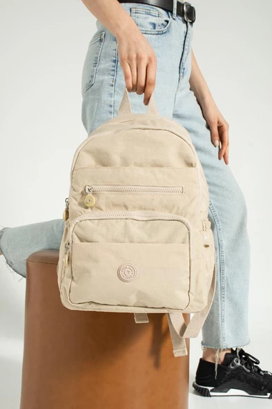 Unisex Sırt Çantası Günlük Kullanıma Uygun Lise Ortaokul Çantası Çok Cepli Okul Çantası 37*30 Cm Klinkır - 5