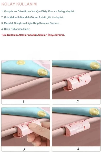 6 Adet Çarşaf Sabitleyici Klips Poşet Torba Kapatma Gıda Saklama Klipsi Elbise Mandalı Kablo Tutucu - 4