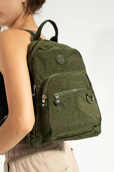 Kadın Sırt Çantası Günlük Kullanıma Uygun 30*25 Cm Klinkır Kumaş Çok Cepli Hafif Su İtici Kumaş - Resim 4