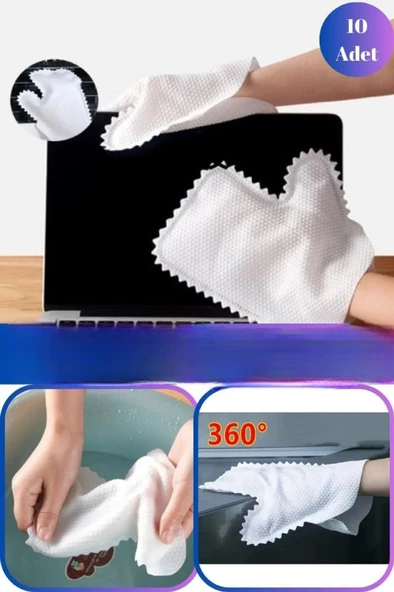 10 Adet Mikrofiber Toz Alma Bez Eldiveni Mutfak Banyo Mobilya Bulaşık Cam Oto Temizlik Yıkama Bezi - 2