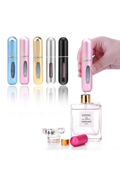 5 ml Seyahat Parfüm Şişesi Doldurulabilir Mini Cep Yedek Parfüm Şişesi Boş Fısfıs Sprey Şişe - 3