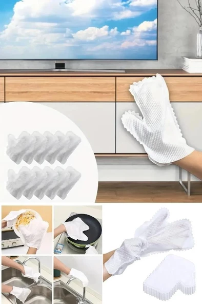 10 Adet Mikrofiber Toz Alma Bez Eldiveni Mutfak Banyo Mobilya Bulaşık Cam Oto Temizlik Yıkama Bezi