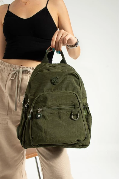 Kadın Sırt Çantası Günlük Kullanıma Uygun 30*25 Cm Klinkır Kumaş Çok Cepli Hafif Su İtici Kumaş - Resim 5