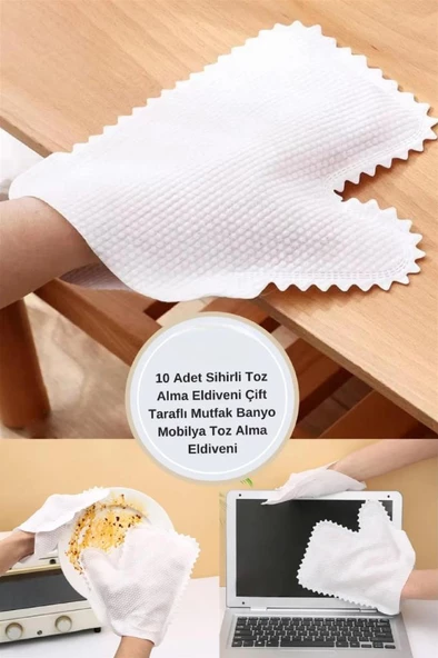 10 Adet Mikrofiber Toz Alma Bez Eldiveni Mutfak Banyo Mobilya Bulaşık Cam Oto Temizlik Yıkama Bezi - 3