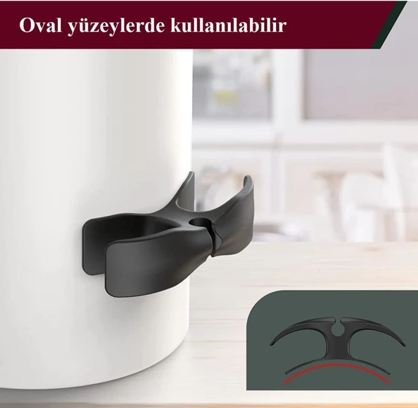2 li Yapışkanlı Duvar Kablo Sabitleyici Düzenleyici Airfryer Kahve Tost Makinesi Fiş Tutucu Toparlayıcı - 6