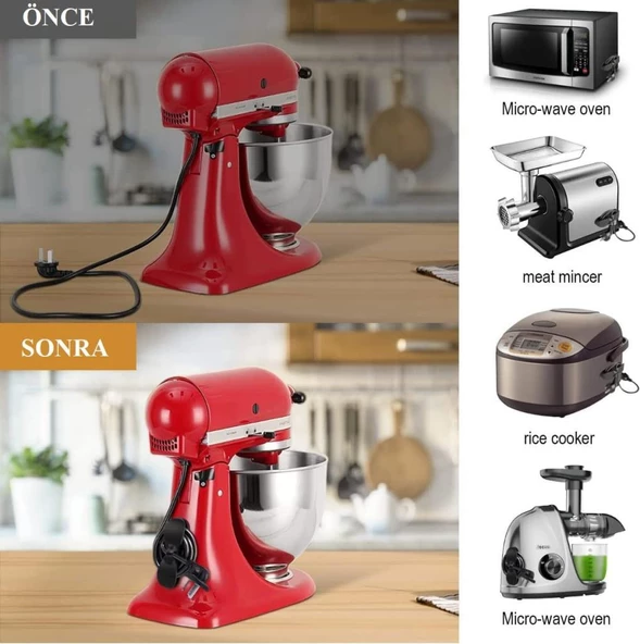 2 li Yapışkanlı Duvar Kablo Sabitleyici Düzenleyici Airfryer Kahve Tost Makinesi Fiş Tutucu Toparlayıcı - 7